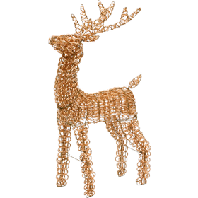 LED-Metall-Rentier stehend rosegold 96cm 81666