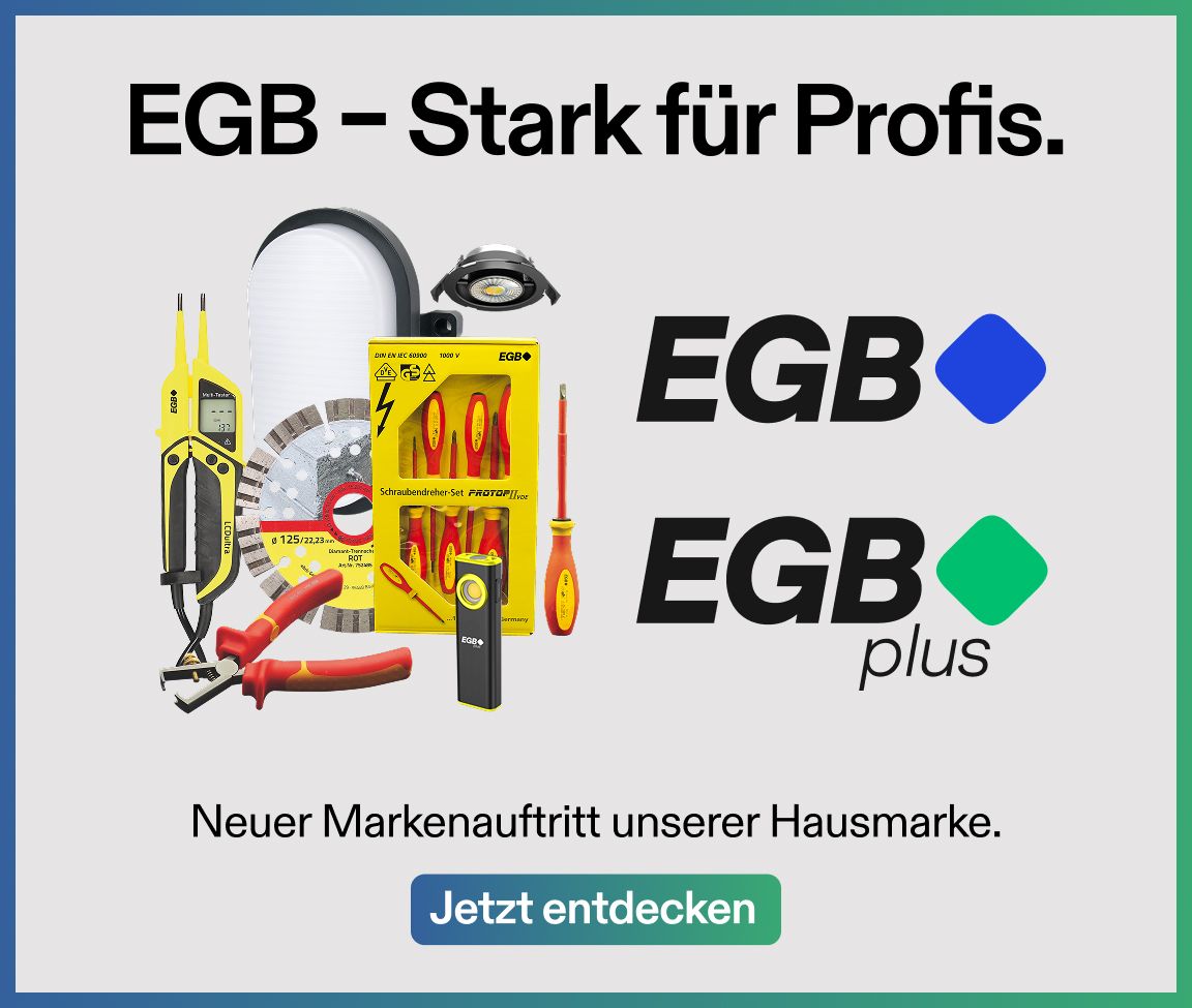 Logos EGB und EGBplus mit einer Auswahl an Produkten