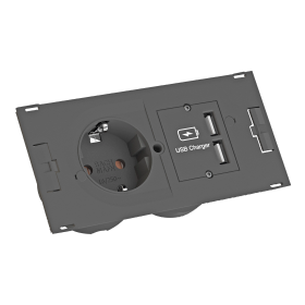 DUE Steckdosenleiste schwarz 929.040 2xSchuko, 1xUSB-Doppelcharger