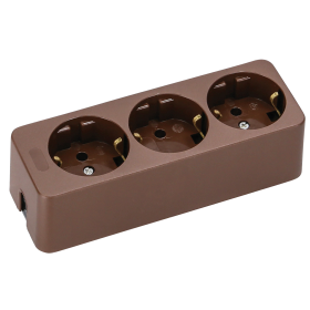 3-fach Steckdose lang 538 braun