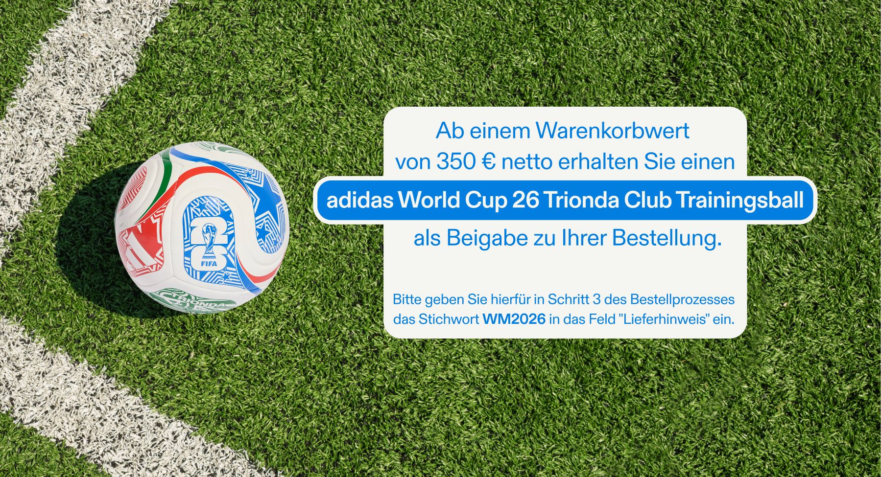 Banner mit Fußball und Text