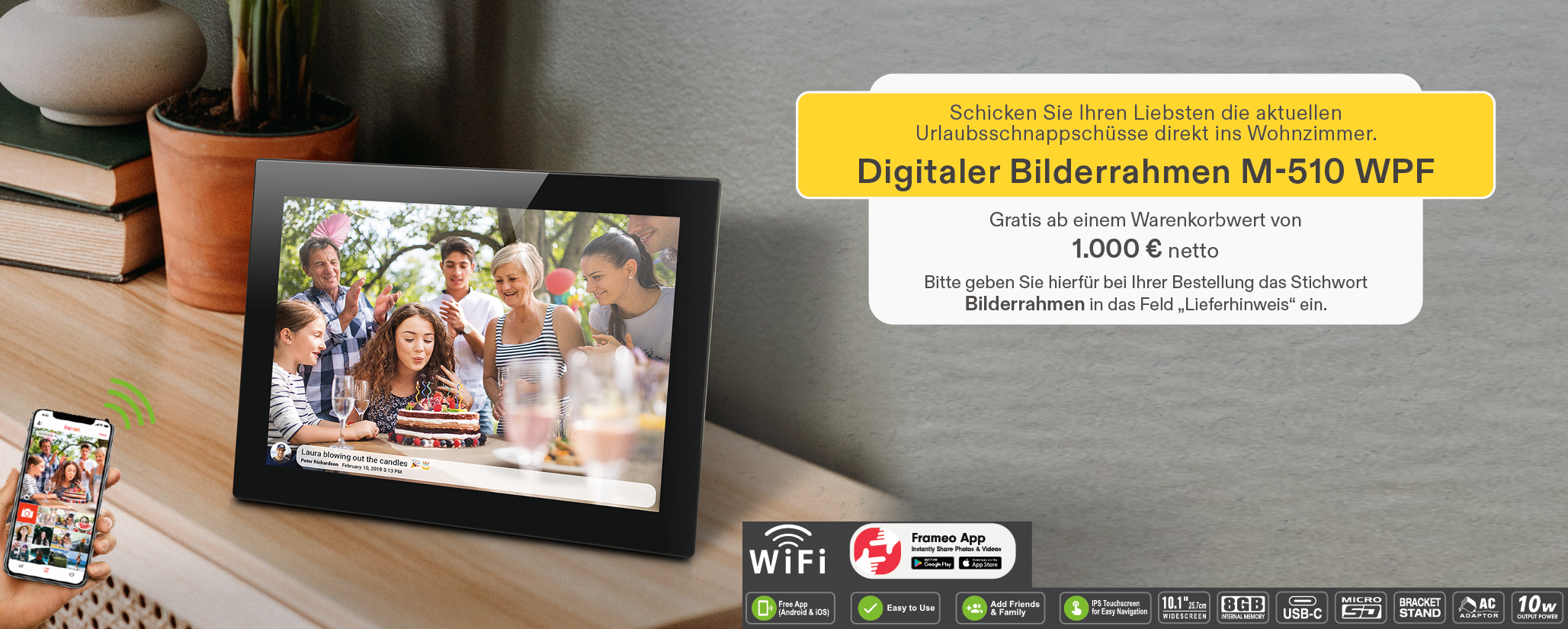 Monatsaktion Juli Bilderrahen-Tablet
