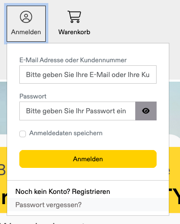 „Passwort vergessen“