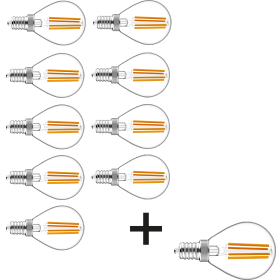 Aktion GreenLED Filament Tropfenlampe klar E14 2,2W 470lm 9+1 Inhalt: 10 Stück (9+1 kostenlos)