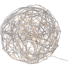 LED 3D Design-Kugel "Trassel" silber 30cm 802-75