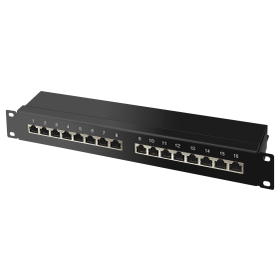 Patchpanel Cat.6A 16 Ports 19'' 75068 schwarz