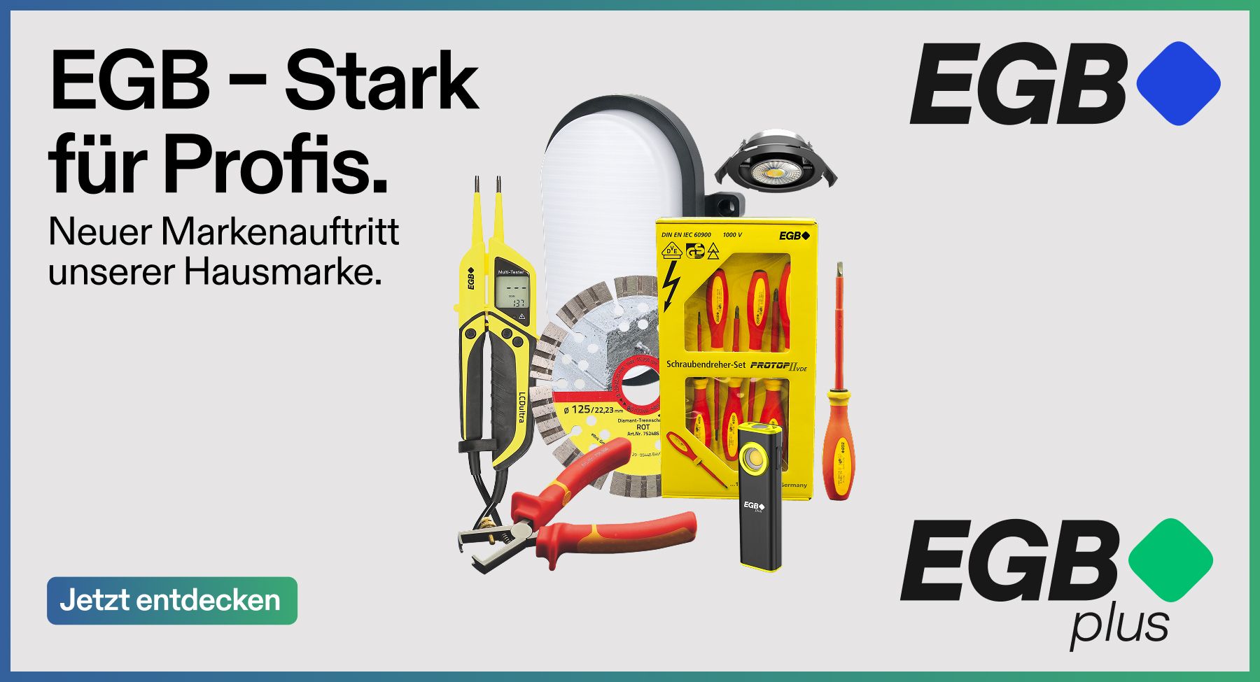 Logos EGB und EGBplus mit einer Auswahl an Produkten