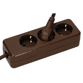 3-fach Tischdose 3x1,5 braun 3m
