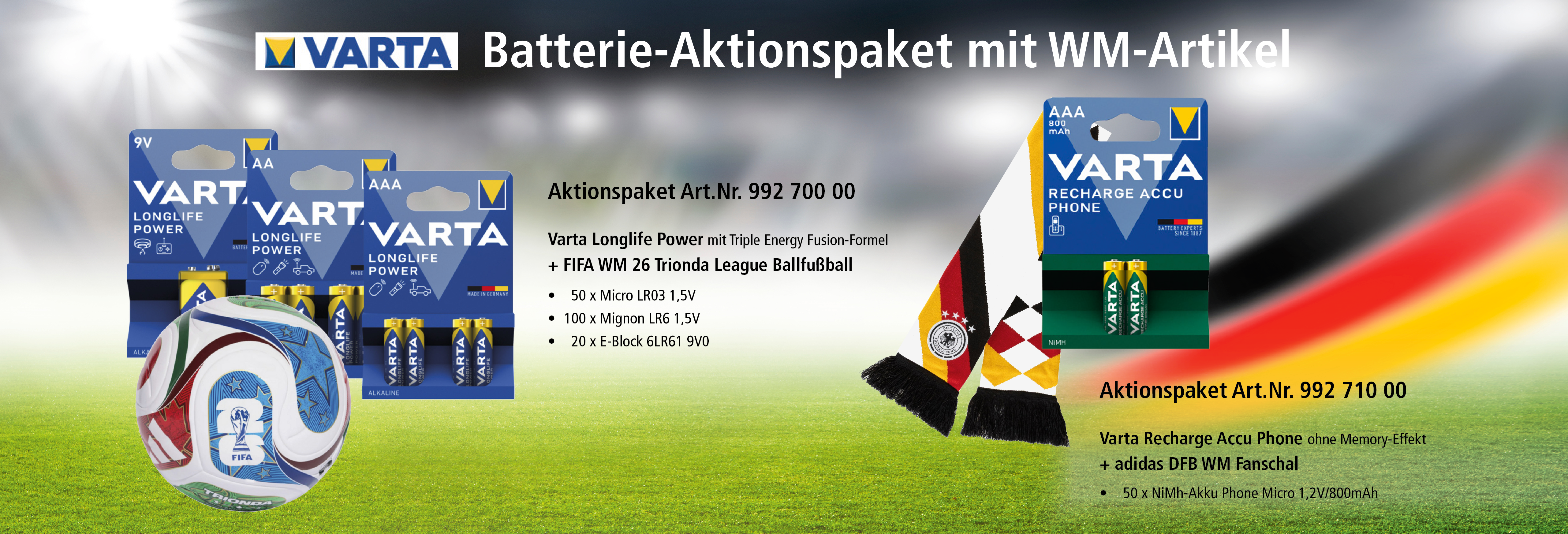 Varta Batterie-Aktion + WM-Artikel