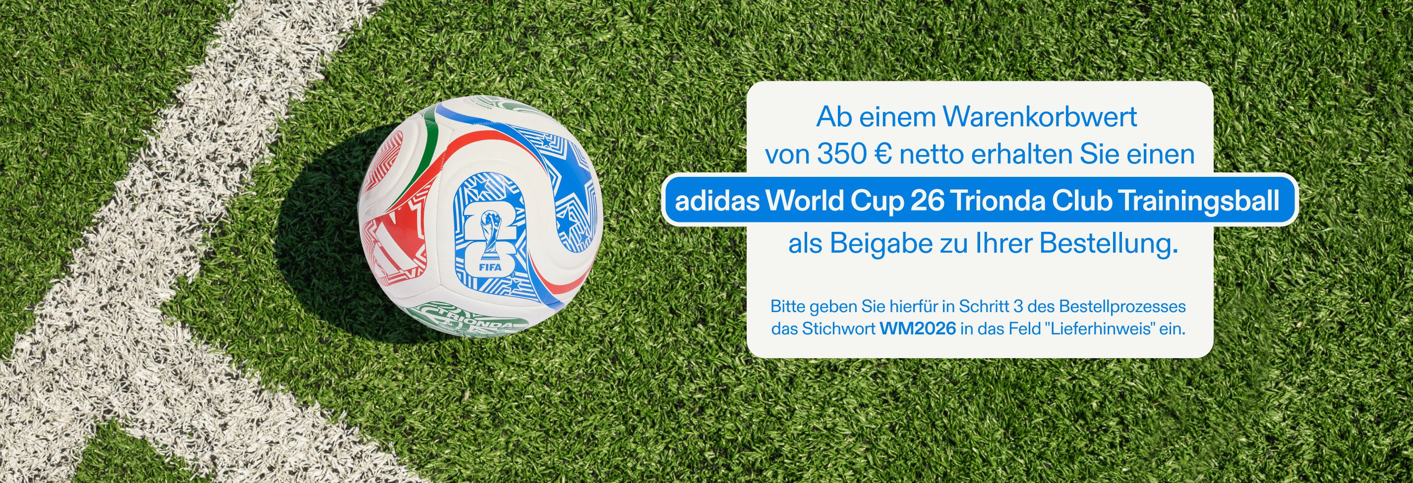 Banner mit Fußball und Text