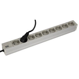 BACHMANN 19" Steckdosenleiste 9-fach 333.401 lichtgrau/silber