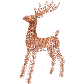 LED-Metall-Rentier stehend rosegold 120cm 81673