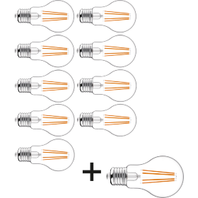 Akton GreenLED Filament Lampe AGL opal E27 2,2W 470lm 9+1 Inhalt: 10 Stück (9+1 kostenlos)