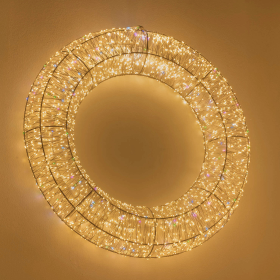 LED-3D-Metall-Kranz WW/RGB 75cm 81390