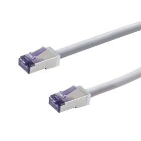 Flexline-Patchkabel CAT6A S/FTP, grau, 1,5m hochflexibel, kurze Stecker, 500MHz, FL31-28150