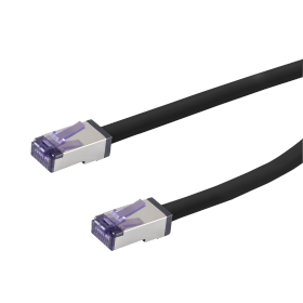 Flexline-Patchkabel CAT6A S/FTP, schwarz, 2,0m hochflexibel, kurze Stecker, 500MHz, FL31-28035