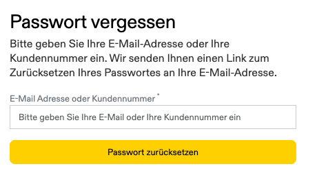 „Passwort vergessen“