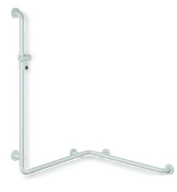 Rail with vertical support bar and shower head holder, special length