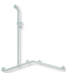 Rail with vertical support bar and shower head holder, special length