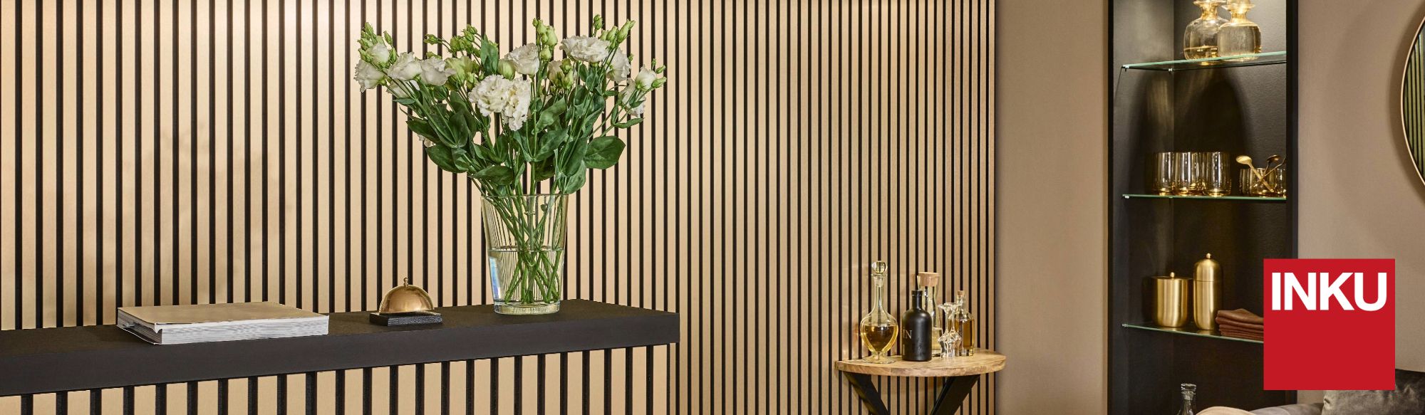 INKU Paro Oberfläche Gold Akustikpaneele - elegante Akustiklösungen für moderne Innenräume