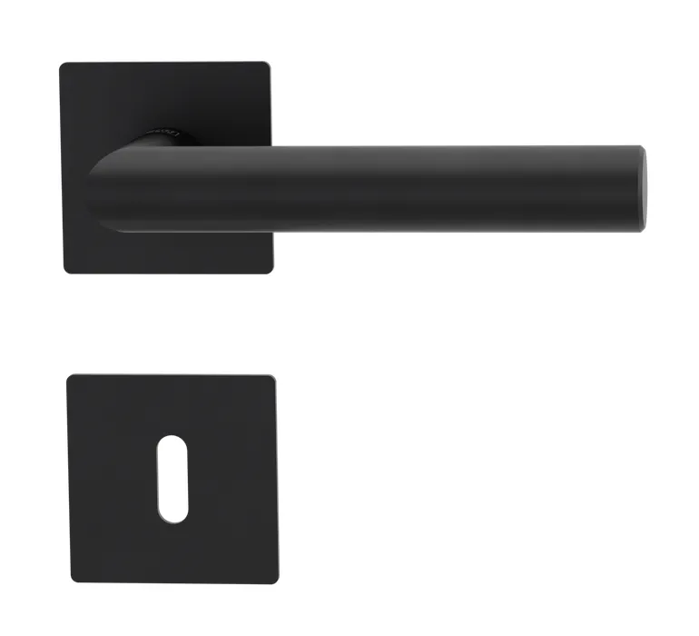 Drückergarnitur LUCIA PIATTA 'S' QUATTRO Graphitschwarz'GSC', TS 40-45 mm Flachrosette ECKIG BB