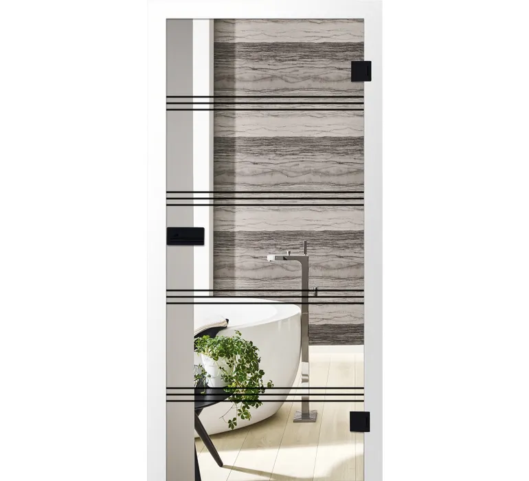JOKA Glastür LINE UP,BLACKLINE Weißglas