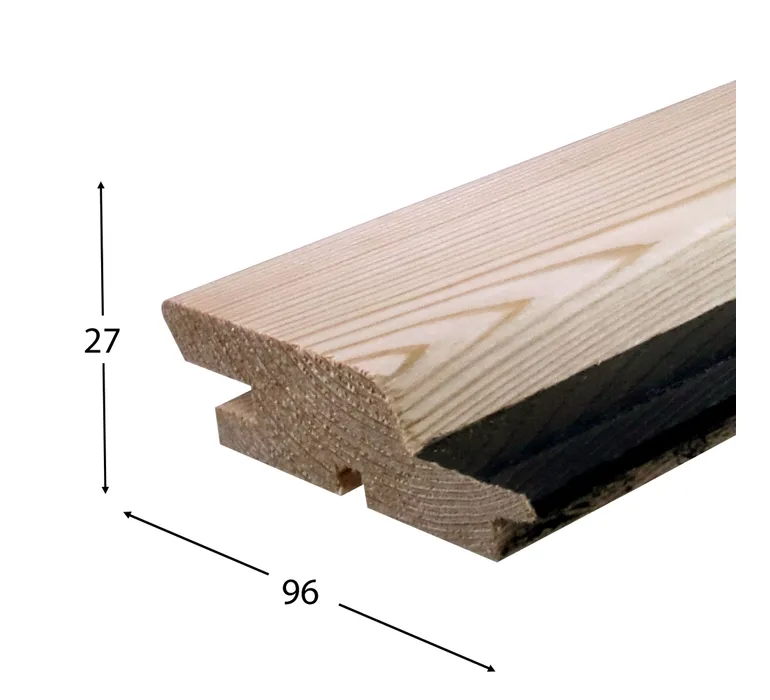 Trendliner sib.Lärche Kontrast 27x96mm elegant, schwarze Feder, Kanten gerundet