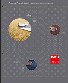 INKU Format 25 – Overview of the carpet collection with structured surfaces