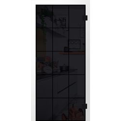 JOKA Glastür CUBUS 4,BLACKLINE Dark Grey Fläche KLAR, Streifen SCHWARZ Digitalpr.