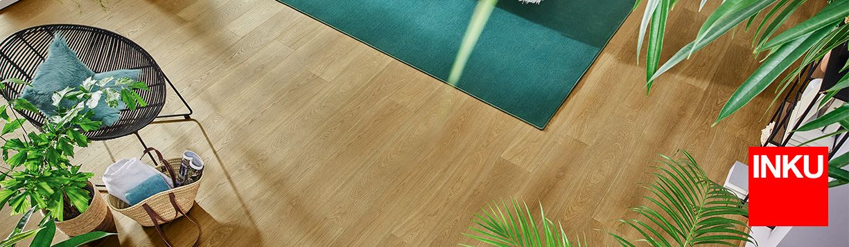 Modern nature design floors from the INKU XploraNEXT collection in a bright interior setting