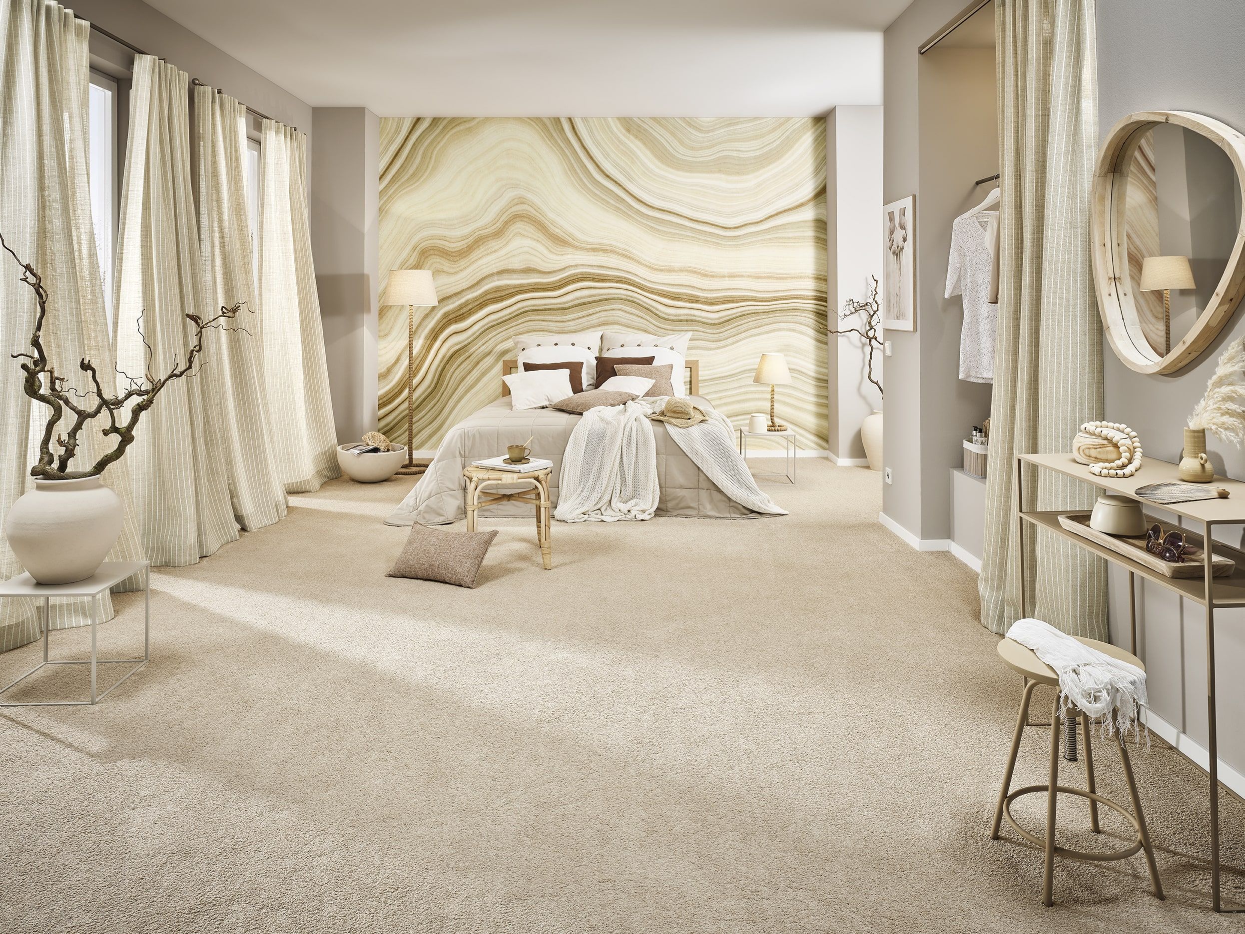 INKU Teppichboden Juwel 524 aus der Deluxe Balance Kollektion – stilvoll, hell und elegant