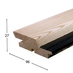 Trendliner Kontrast 27x96mm, Ktr. gerund sib. Lärche, elegant, schwarze Feder