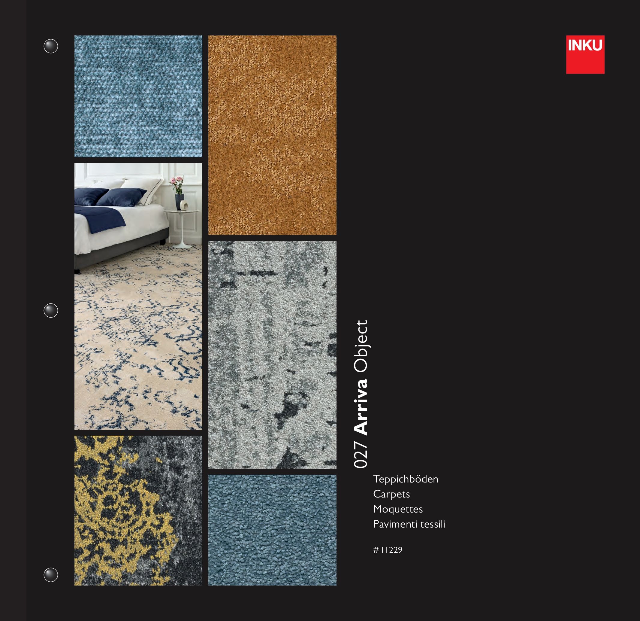 Image of the Arriva Carpet Collection case by INKU featuring a selection of carpet designs.