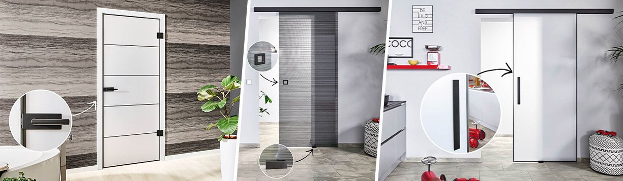 Glastüren in elegantem Mattschwarz