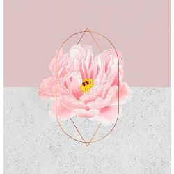 Wandbild Aquamarin Waterproof Vlies GWW-090-046 Peony Ornament