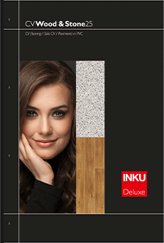 Title image of INKU’s CV Collection “Wood &amp; Stone” featuring sample design and portrait