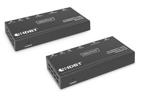 DIGITUS 4K HDBaseT™ HDMI Extender Set, 70 m, 3840 x 2160 Pixel, AV-Sender &amp; -Empfänger, 70 m, Kabelgebunden, Schwarz, HDCP