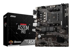 MSI A520M PRO, AMD, Sockel AM4, AMD Ryzen 3000 Series, DDR4-SDRAM, 64 GB, DIMM