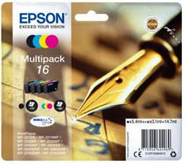 Epson Pen and crossword 16 Series &#039; &#039; multipack, Standardertrag, Schwarz, Cyan, Magenta, Gelb, Tinte auf Pigmentbasis, Tinte auf Pigmentbasis, 5,4 ml, 3,1 ml