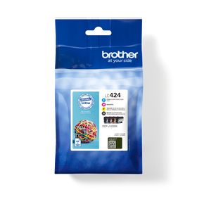 Brother LC424VAL, Schwarz, Cyan, Magenta, Gelb, 4 Stück(e), 750 Seiten, 750 Seiten, Multipack