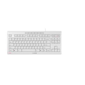 Cherry STREAM KEYBOARD TKL, Kabelgebunden, USB, Scherenschalter, QWERTY, Weiß