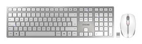 Cherry DW 9100 SLIM, Kabellos, RF Wireless + Bluetooth, QWERTZ, Silber, Maus enthalten