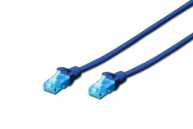 DIGITUS CAT 5e U/UTP Patchkabel, 0,5 m, Cat5e, U/UTP (UTP), RJ-45, RJ-45, Blau