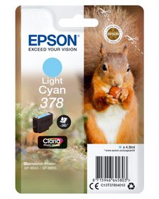 Epson Squirrel Singlepack Light Cyan 378 Claria Photo HD Ink, Standardertrag, Tinte auf Pigmentbasis, 4,8 ml, 360 Seiten, 1 Stück(e)