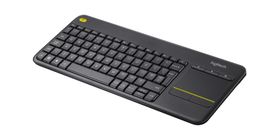 Logitech K400 Plus, Mini, Kabellos, RF Wireless, QWERTY, Schwarz