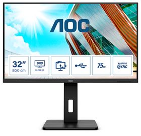 AOC P2 U32P2, 80 cm (31.5&quot;), 3840 x 2160 Pixel, 4K Ultra HD, LED, 4 ms, Schwarz