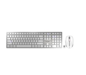 Cherry DW 9100 SLIM, Kabellos, RF Wireless + Bluetooth, QWERTY, Silber, Maus enthalten