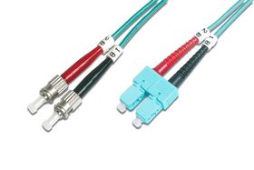 DIGITUS LWL Multimode OM 3 Patchkabel, ST / SC, 1 m, I-VH, OM3, ST, SC