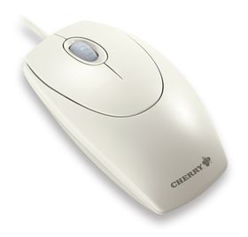 Cherry WHEELMOUSE OPTICAL Kabelgebundene Maus, Hell Grau, PS2/USB, Beidhändig, Optisch, USB Type-A + PS/2, 1000 DPI, Grau