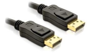 Delock Cable Displayport 3m male - male Gold, 3 m, Schwarz, Männlich/Männlich